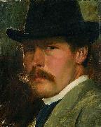 Paul Raud Self-Portrait with a Hat oil painting